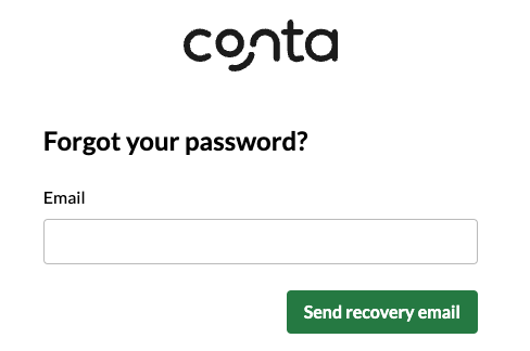 The forgot password page, where you can enter your email to get a recovery email to reset your password.