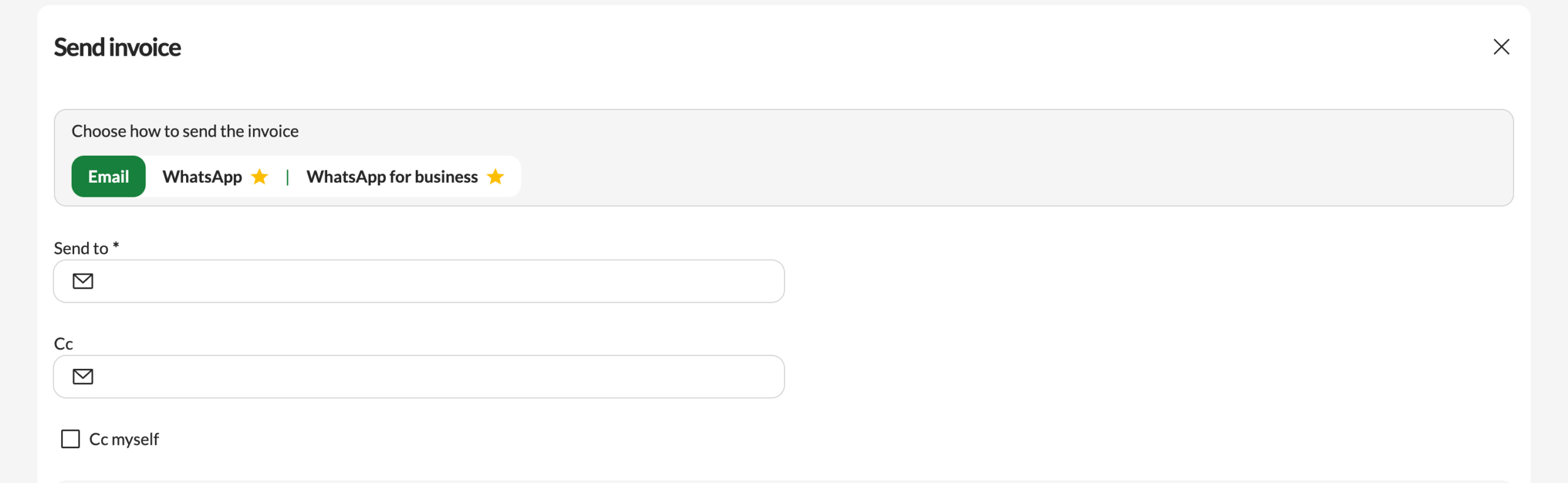 Enter recipient when sending an email